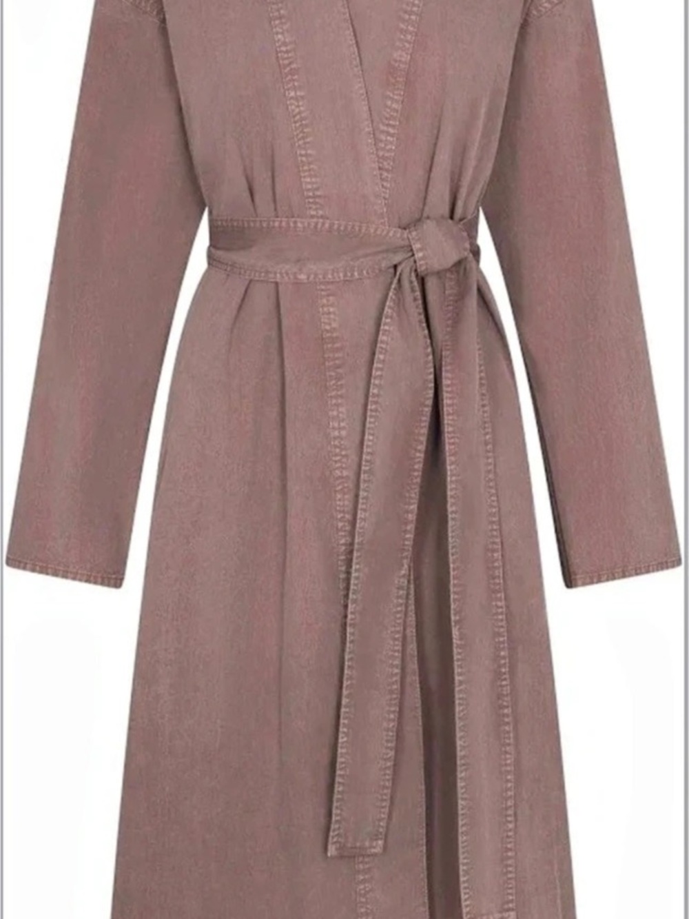 SKIMS Woven Lounge Long Robe Wrap Brown L